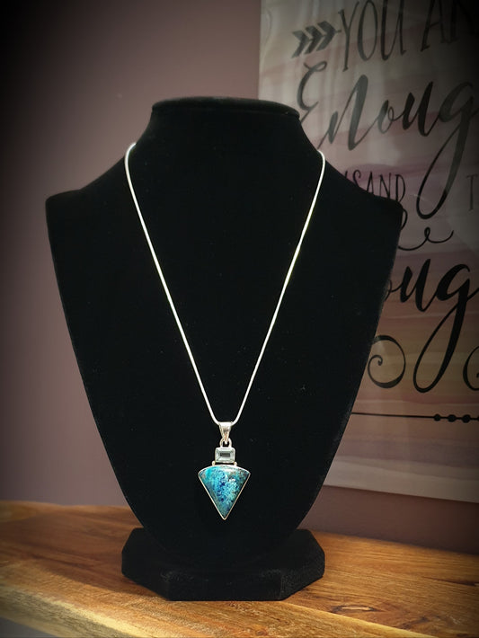 ~ Shattuckite & Blue Topaz Pendant ~