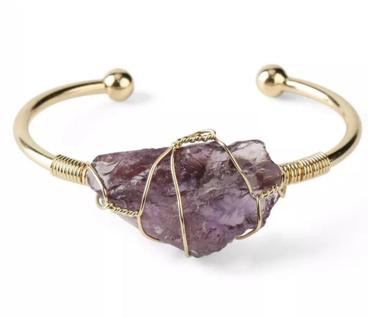 ~ Amethyst Cuff Bangle ~