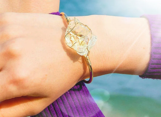 ~ Clear Quartz Cuff Bangle ~