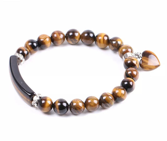 ~ Tiger's Eye Bracelet With Heart ~