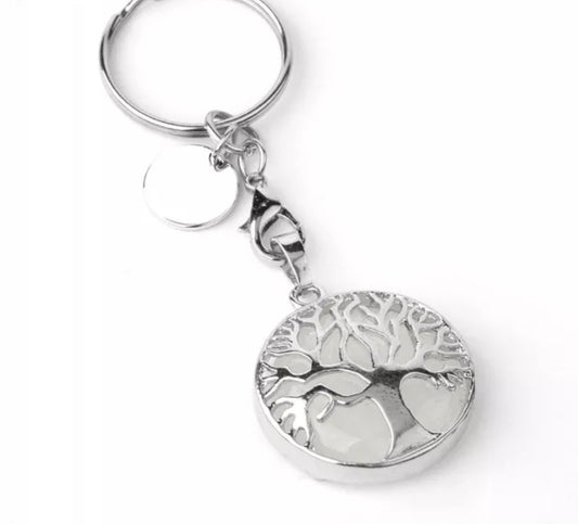 ~ Clear Quartz Tree Of Life Keyring ~