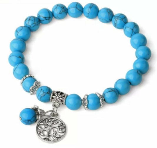 ~ Blue Turquoise Tree Of Life Bracelet ~
