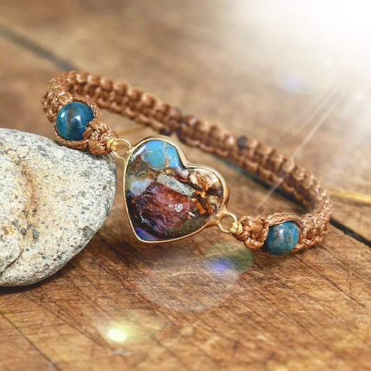 ~ Blue Apatite Heart Bracelet ~