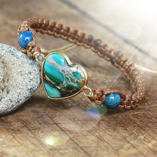 ~ Blue Apatite Heart Bracelet ~