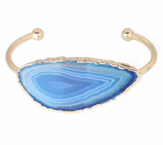 ~ Blue Agate Cuff Bangle ~