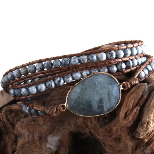 ~ Labradorite Bohemian Multi-Wrap Bracelet ~