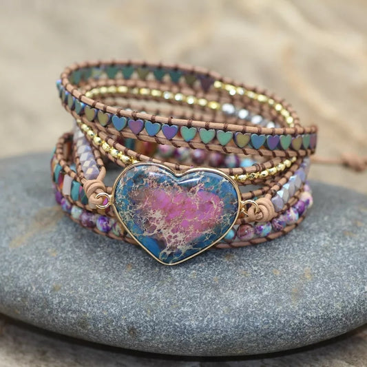 ~ Sea Sediment Bohemian Multi-Wrap Bracelet ~
