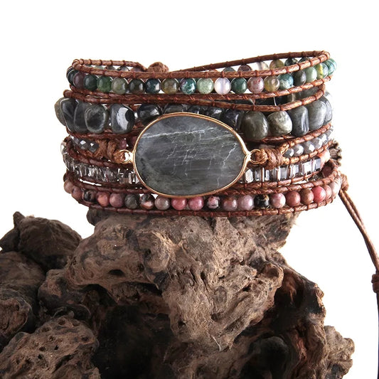~ Labradorite Bohemian Multi-Wrap Bracelet ~