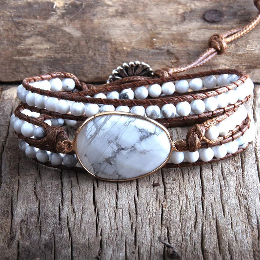 ~ Howlite Bohemian Multi-Wrap Bracelet ~