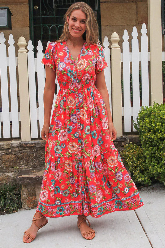 ~Adalee V-Neck Maxi Dress~