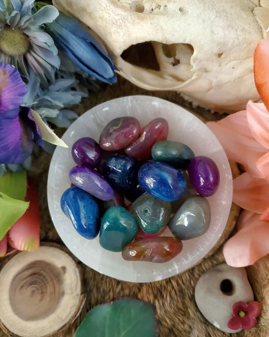 ~Rainbow Agate Tumbled Gemstone - COURAGE~